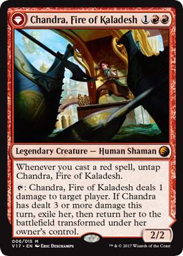 Chandra, Fire of Kaladesh // Chandra, Roaring Flame (V17-M-FOIL)