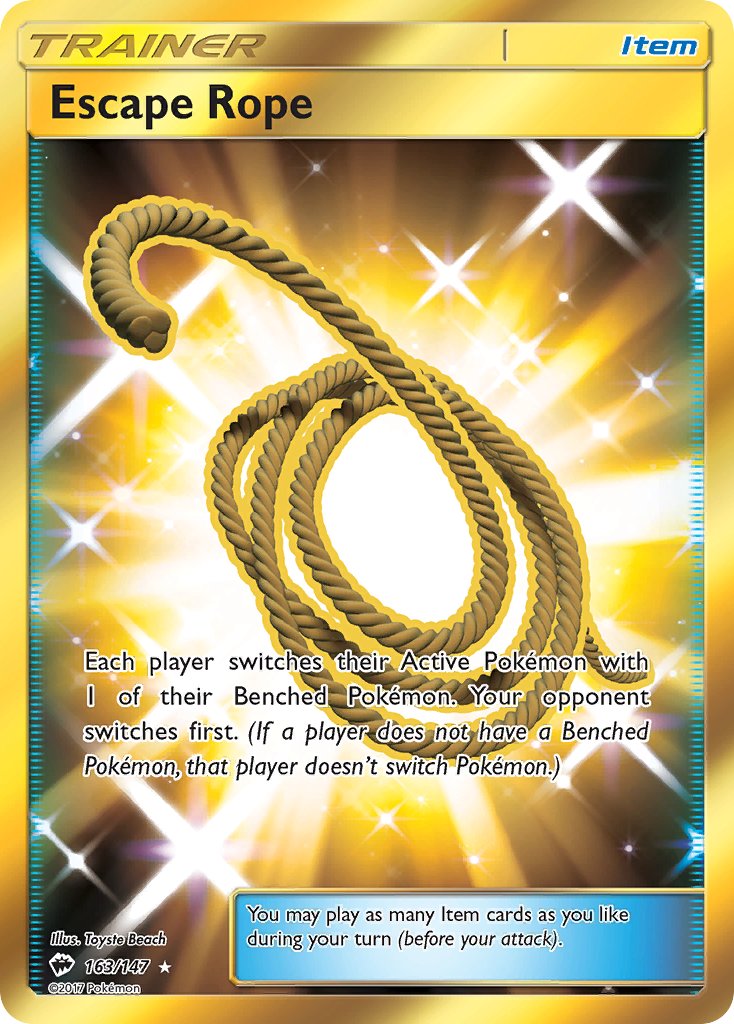 Escape Rope (Secret) - 163/147 (SM:BUS) Secret Rare - Near Mint Holofoil