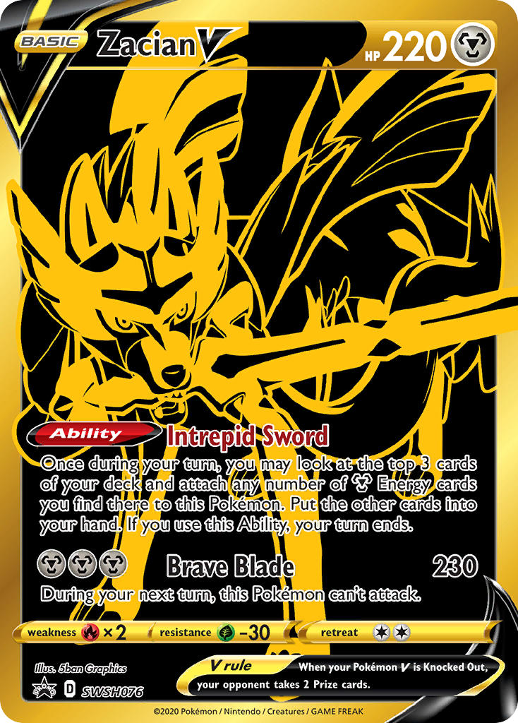 Zacian V - SWSH076 (SWSH:PR) Promo - Near Mint Holofoil