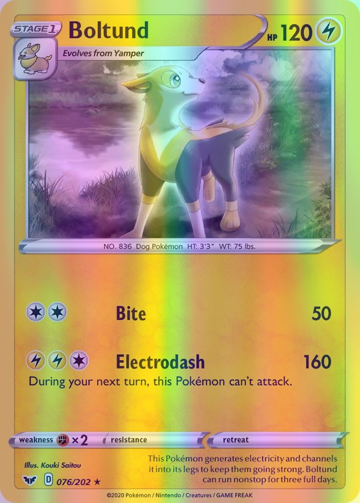 Boltund - 076/202 (SWSH01) Holo Rare - Near Mint Reverse Holofoil