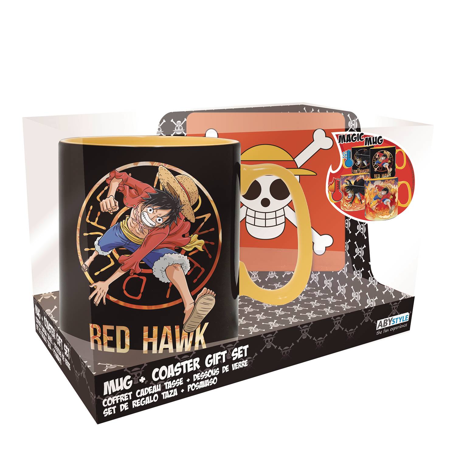 ONE PIECE CROSS BONES HEAT CHANGE MUG & COASTER