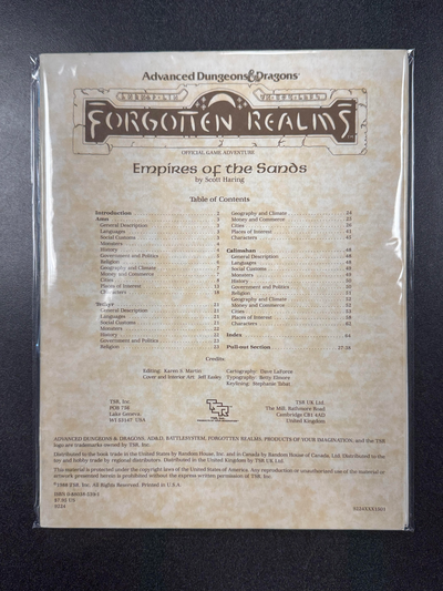 AD&D Forgotten Realms: Empires of the Sands (USED) (See Details)