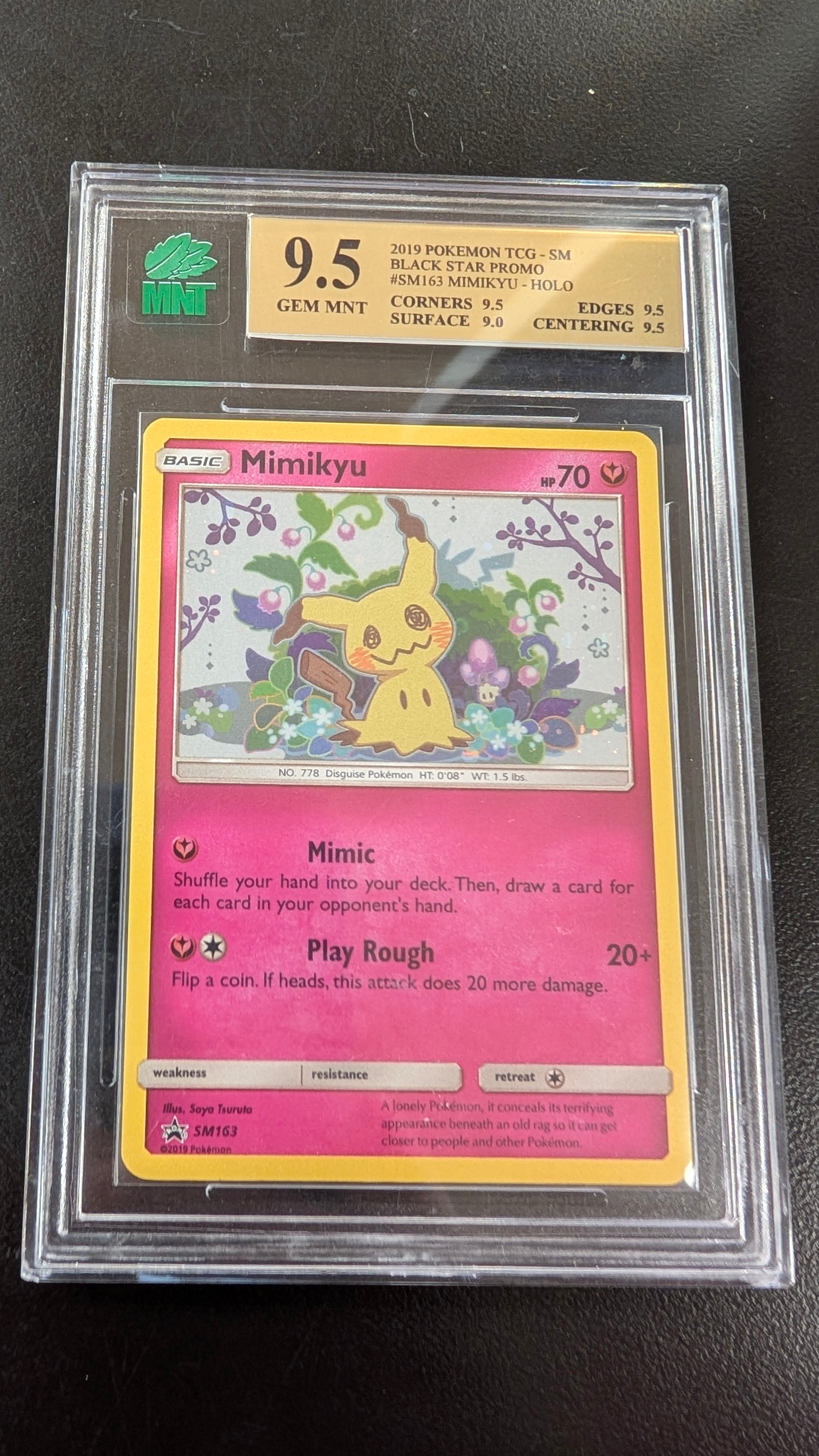 Mimikyu - SM163 (SM:PR) Promo - Near Mint Holofoil (MNT Graded 9.5 - GEM MNT)