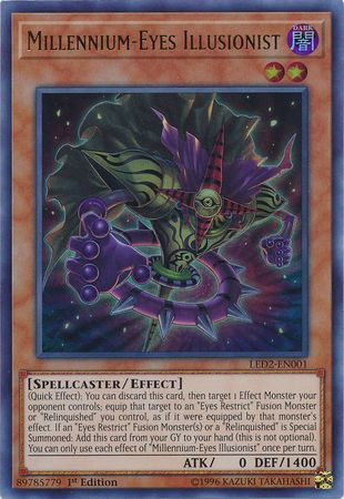 illusionist cards yugioh Millennium-Eyes Illusionist (LED2-EN001) Ultra Rare 1st Edition