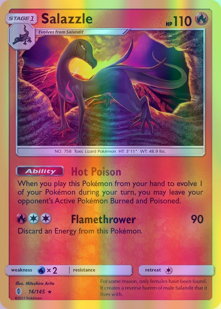 Salazzle - 016/145 (SM:GRI) Rare - Near Mint Reverse Holofoil