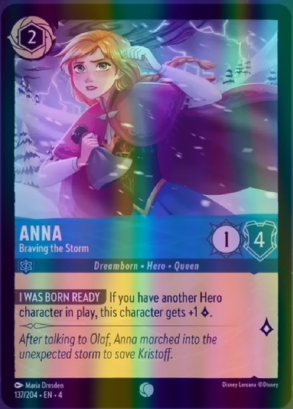 Anna - Braving the Storm (Ursula's Return 137/204) Common - Near Mint Cold Foil