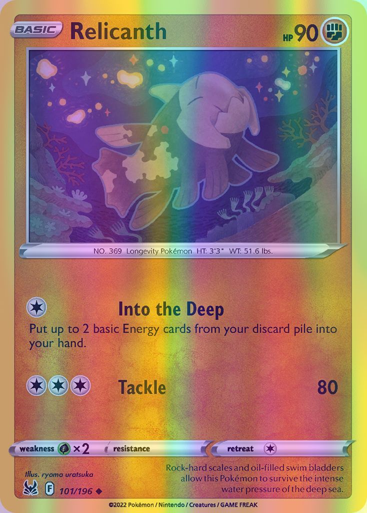 Relicanth - 101/196 (SWSH11) Uncommon - Near Mint Reverse Holofoil