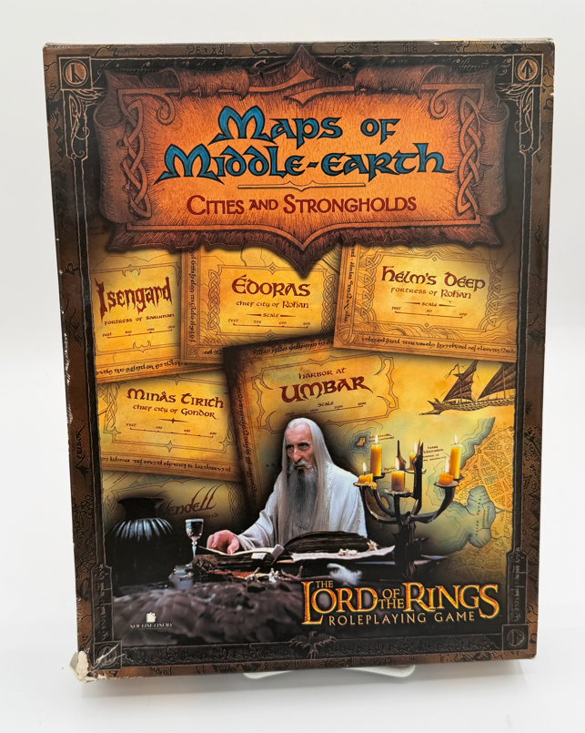 Lord of the Rings RPG by Decipher: Base Game + Maps of Middle Earth - Cities & Strongholds Bundle (USED)