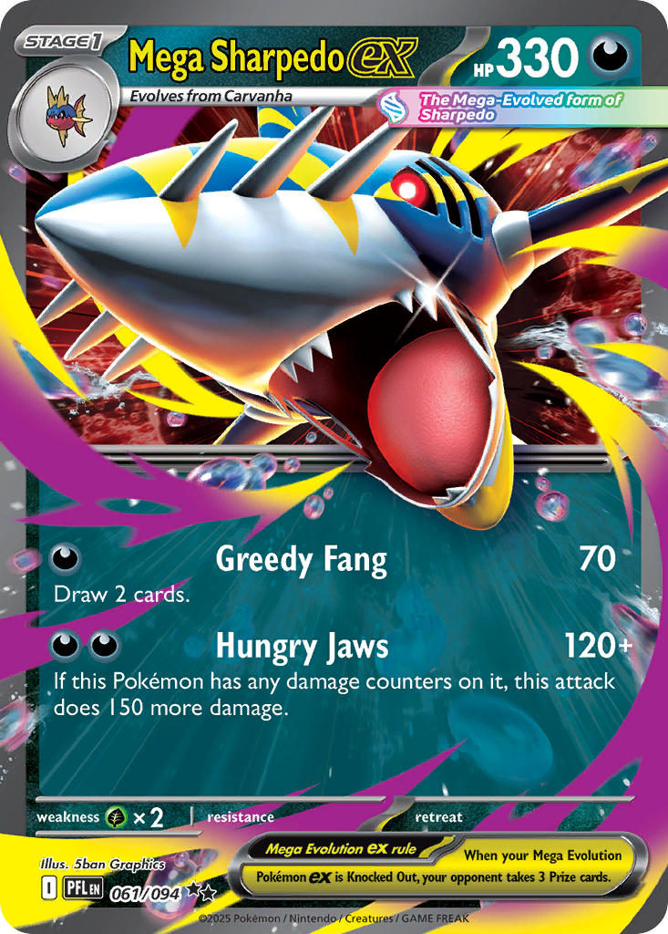 Mega Sharpedo ex - 061/094 (PFL) Double Rare