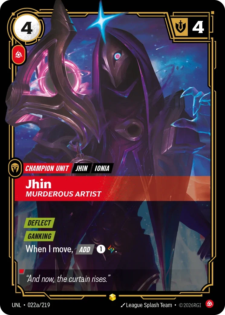 Jhin - Murderous Artist (Alternate Art) - 022a/219 (UNL) Showcase