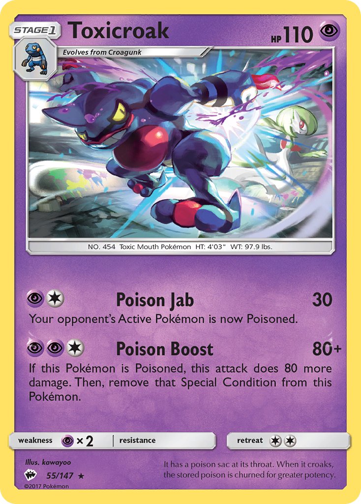 Toxicroak - 055/147 (SM:BUS) Rare - Near Mint