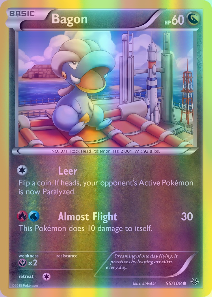 Bagon - 055/108 (ROS) Common - Near Mint Reverse Holofoil