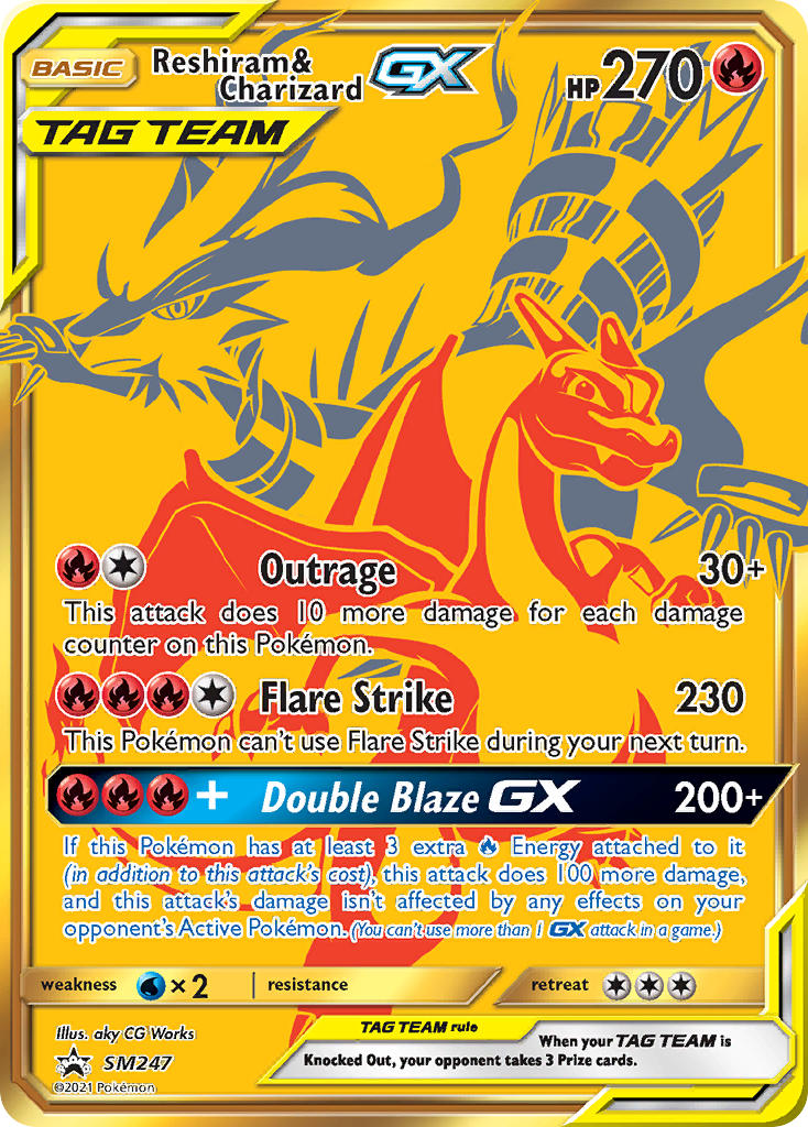 Reshiram & Charizard GX - SM247 (SM:PR) Promo - Near Mint Holofoil