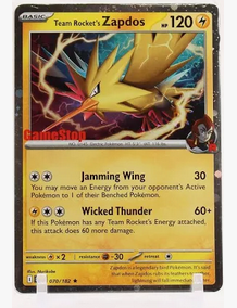 Team Rocket's Zapdos - 070/182 (DRI) Rare - Near Mint Holofoil (Gamestop Promo)