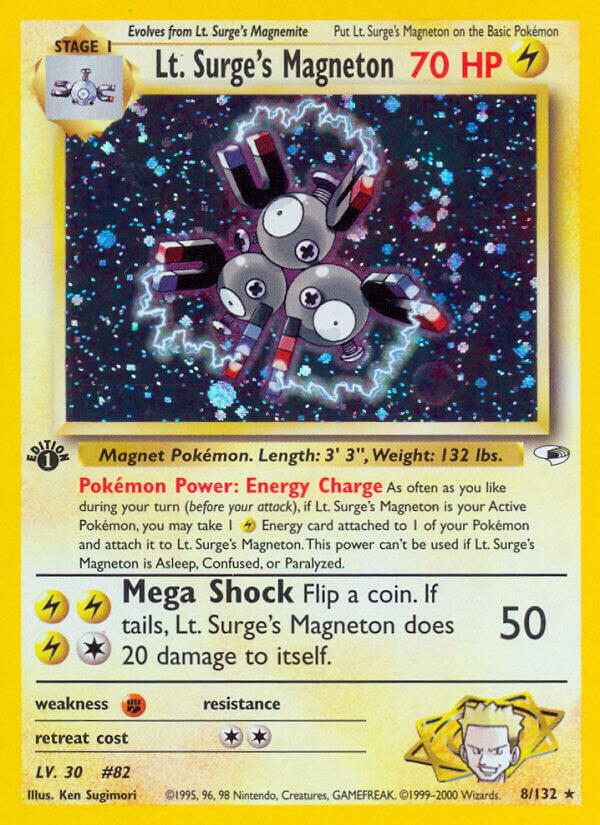 Lt. Surge's Magneton - 008/132 (G1) Holo Rare - Near Mint Unlimited Holofoil