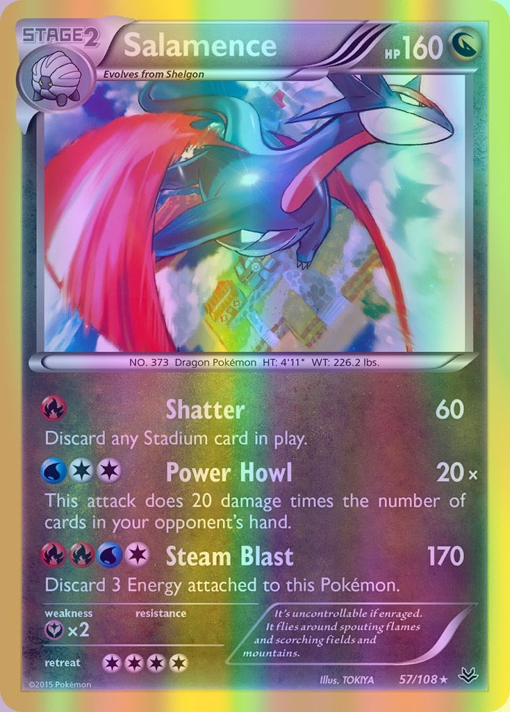 Salamence - 057/108 (ROS) Holo Rare - Near Mint Reverse Holofoil