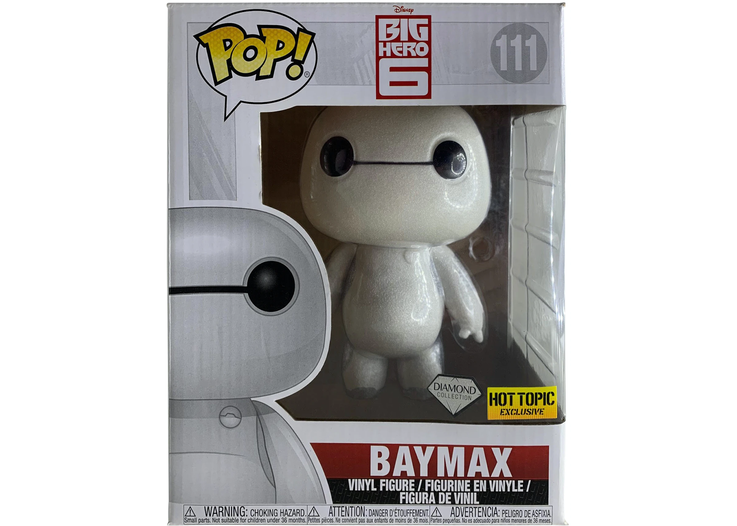POP Figure: Disney Big Hero Six #111 - Baymax (Hot Topic Exclusive) (Diamond Collection)