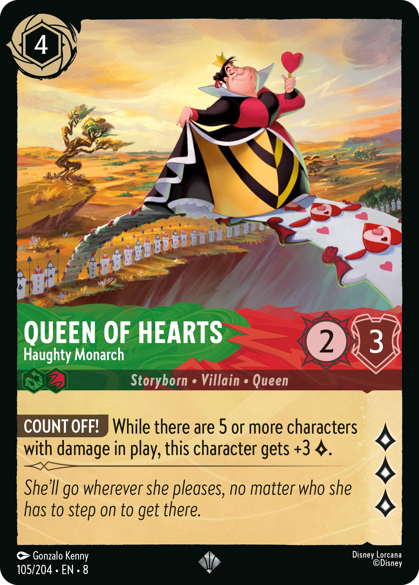 Queen of Hearts - Haughty Monarch (Reign of Jafar - 105/204 ) Super Rare
