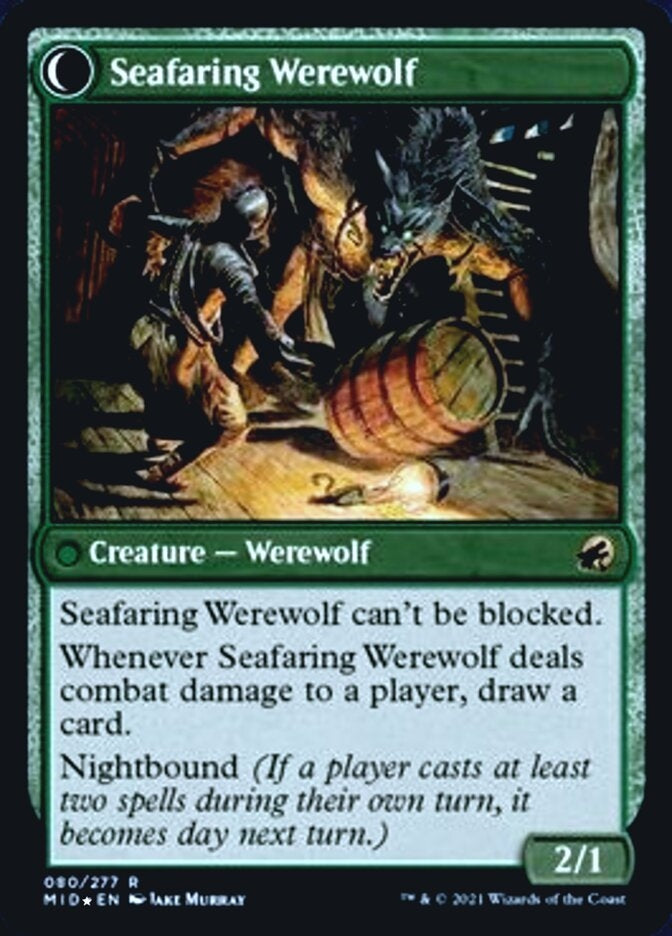 Suspicious Stowaway//Seafaring Werewolf (MID-R-PRE)