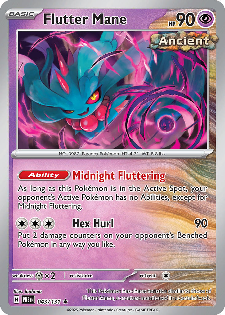 Flutter Mane - 043/131 (PRE) Rare - Near Mint Holofoil