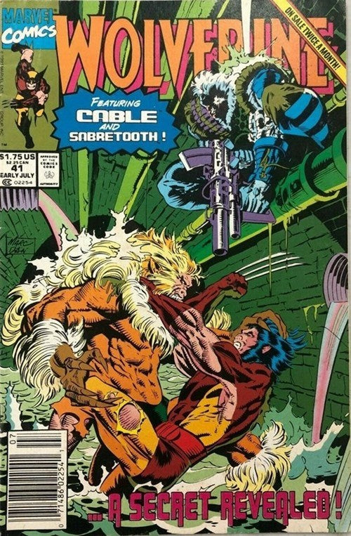Wolverine (1988 Series) #41 (9.0) Cable Sabretooth Battle