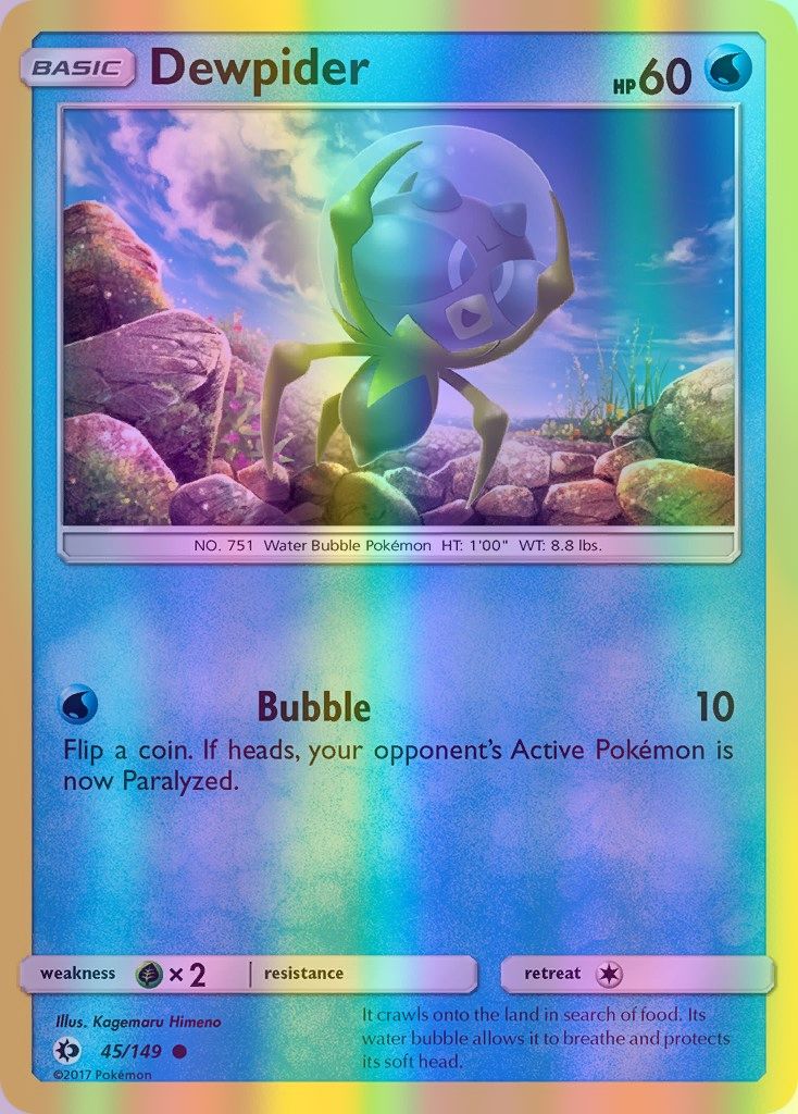 Dewpider - 045/149 (SM01) Common - Near Mint Reverse Holofoil