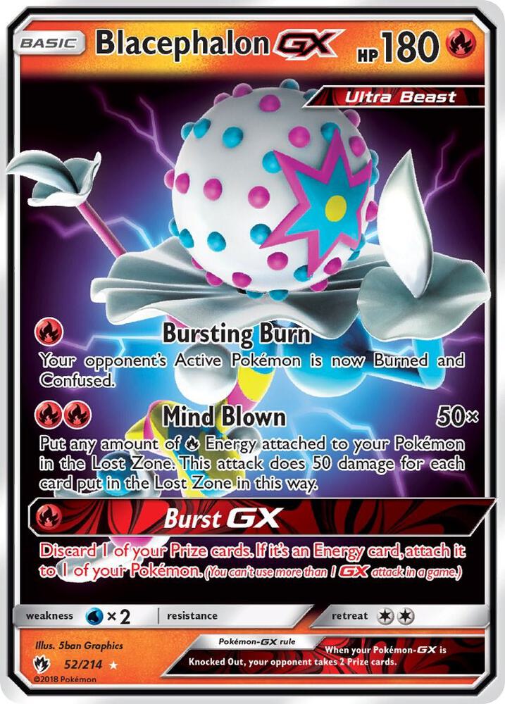 Blacephalon GX - 52/214 (LOT) Ultra Rare Near Mint Holofoil