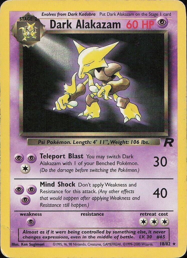 Dark Alakazam - 18/82 (TR) Rare - Unlimited Light Play
