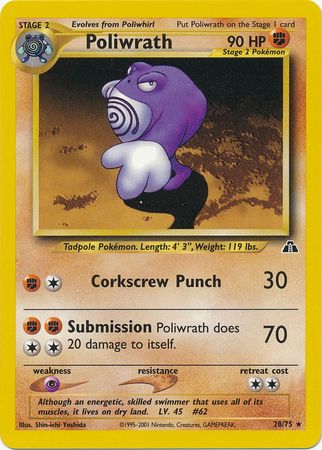 Poliwrath - 28/75 - Rare Lightly Played Unlimited