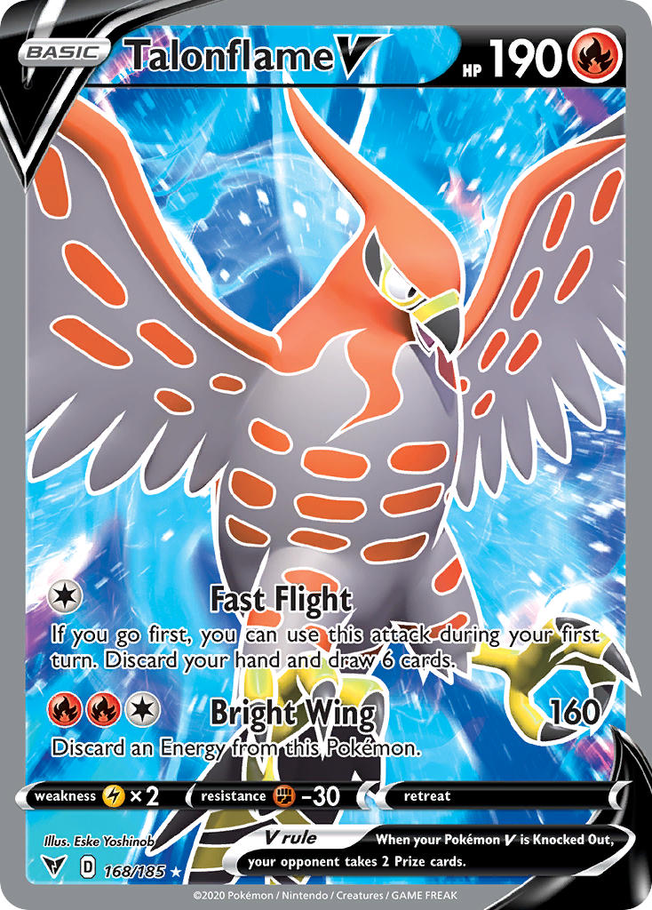 Talonflame V (Full Art) - 168/185 (SWSH04) Ultra Rare - Near Mint Holofoil