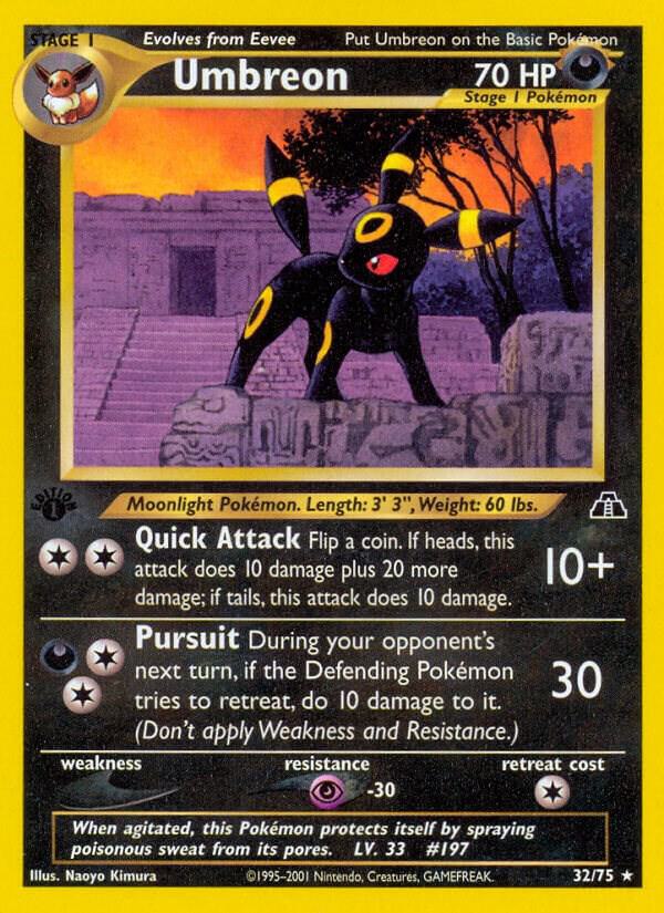 Umbreon - 32/75 (N2) Rare - Moderately Played Unlimited