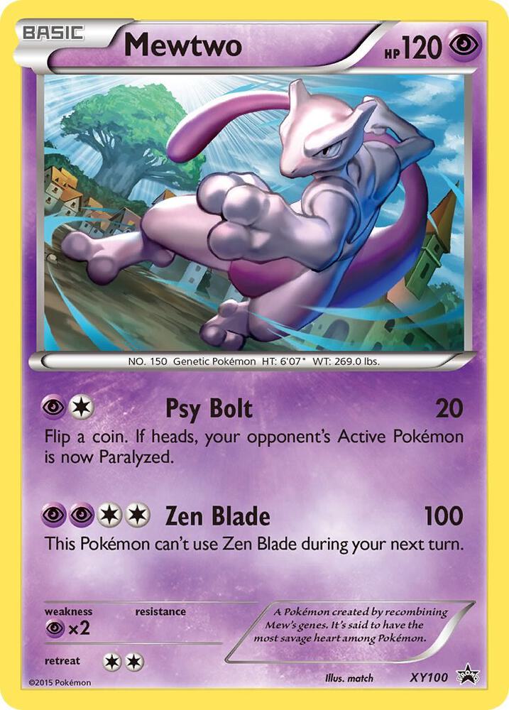 Mewtwo - XY100 (XY:PR) Promo - Moderately Played Holofoil