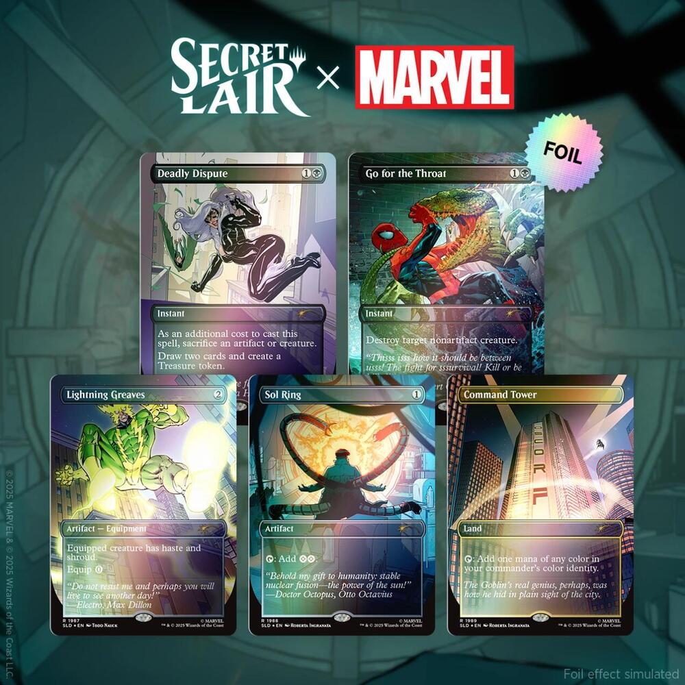 mtg marvel secret lair card list MTG: Secret Lair x Marvel's Spider-Man: Villainous Plots Foil Edition