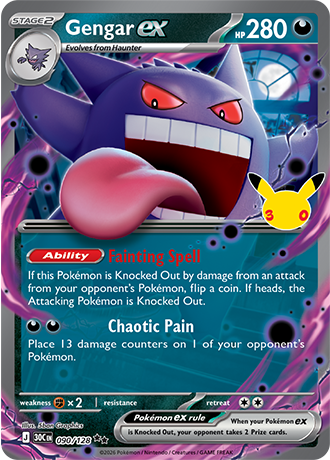 Gengar ex - 090/128 (30C) Double Rare