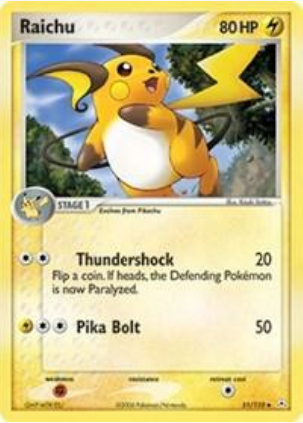 Raichu (51/110) Holo Prerelease Stamp - Damaged