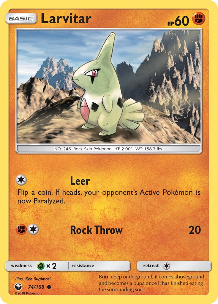 Larvitar - 074/168 (CES) Common - Near Mint