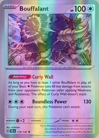 pokemon bouffalant card Bouffalant - 119/142 (SCR) Rare