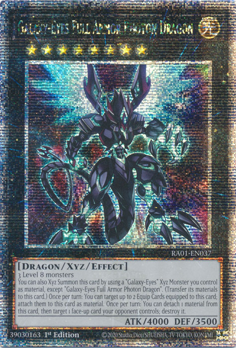 Galaxy-Eyes Full Armor Photon Dragon (RA01-EN037) Quarter Century Secret Rare - Near Mint 1st Edition