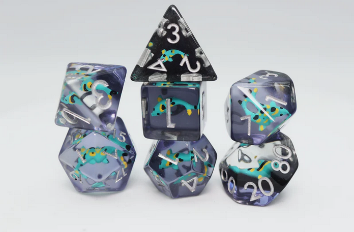 Turquoise Koi RPG Dice Set