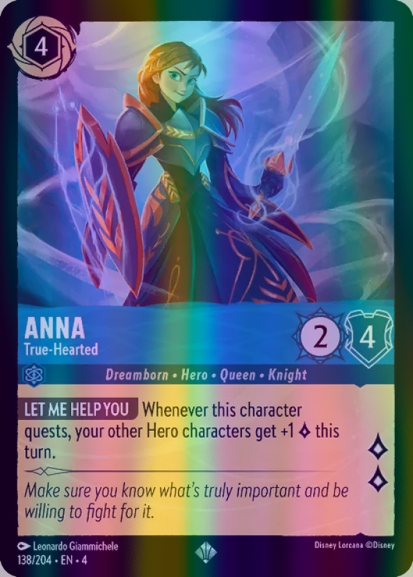 Anna - True-Hearted (Ursula's Return 138/204) Super Rare - Near Mint Cold Foil