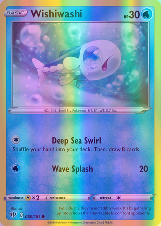 Wishiwashi - 050/189 (SWSH03) Common - Near Mint Reverse Holofoil