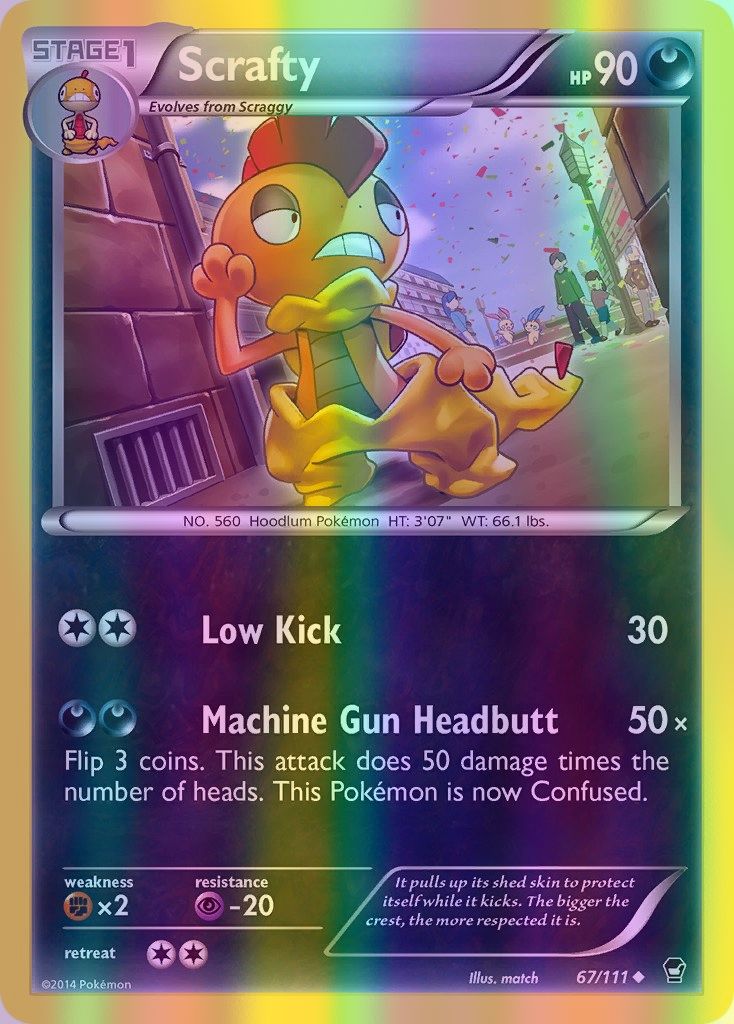Scrafty - 067/111 (FFI) Uncommon - Near Mint Reverse Holofoil