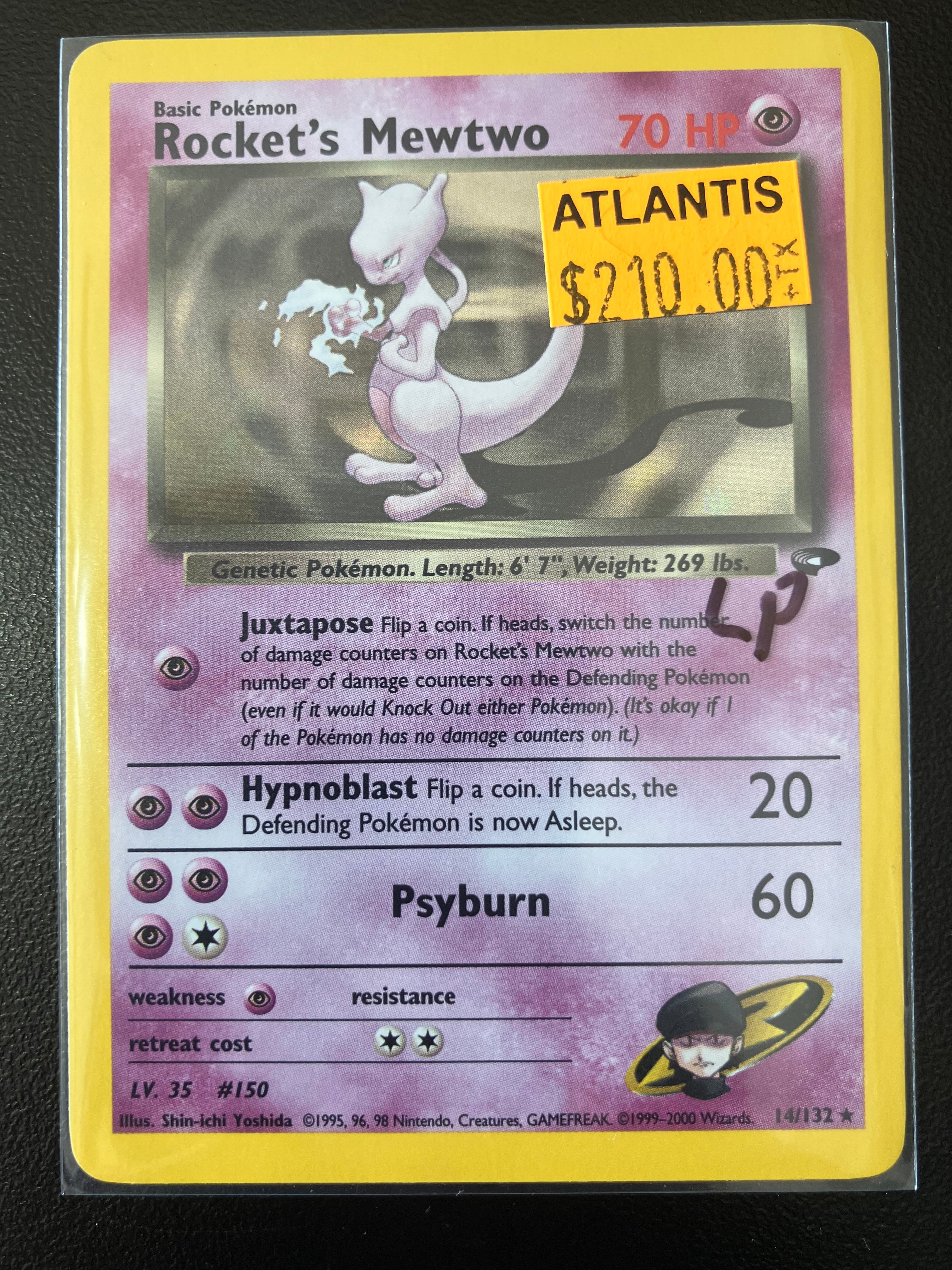Rocket's Mewtwo - 14/132 (G2) Holo Rare - Light Play Unlimited Holofoil