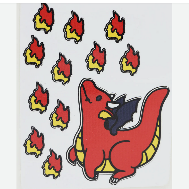 Dragon and Flames Sticker Sheet