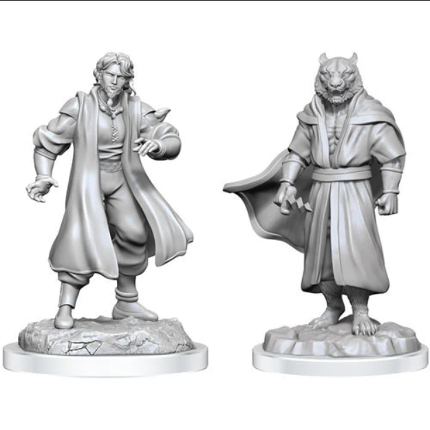 Critical Role: Unpainted Miniatures - Male Human Sorcerer Merchant & Tiger Demon (90551)