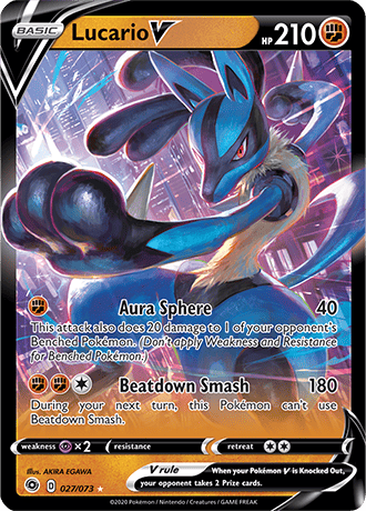 Lucario V - 27/73 (CHP) Ultra Rare - Near Mint Holofoil