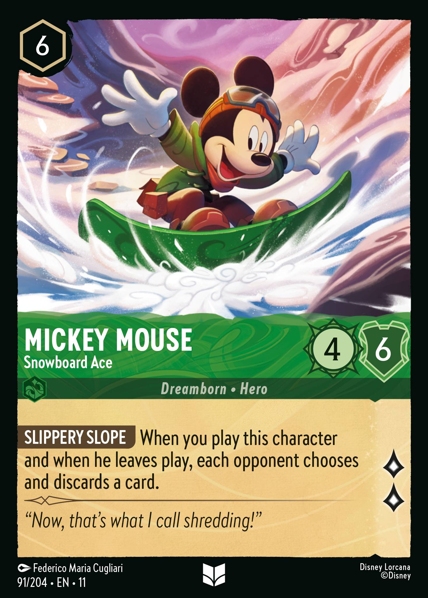 Mickey Mouse - Snowboard Ace (091/204 - Winterspell) Uncommon