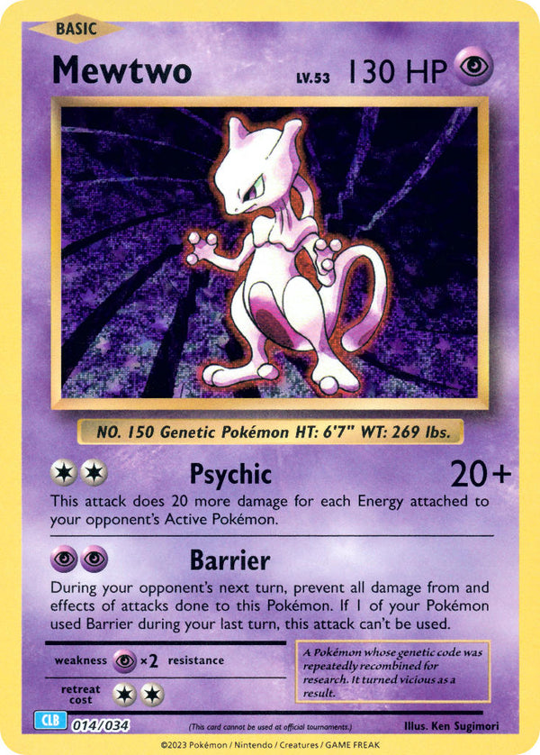 Mewtwo - 014/034 (TCG:CLB) Classic Collection - Near Mint Holofoil