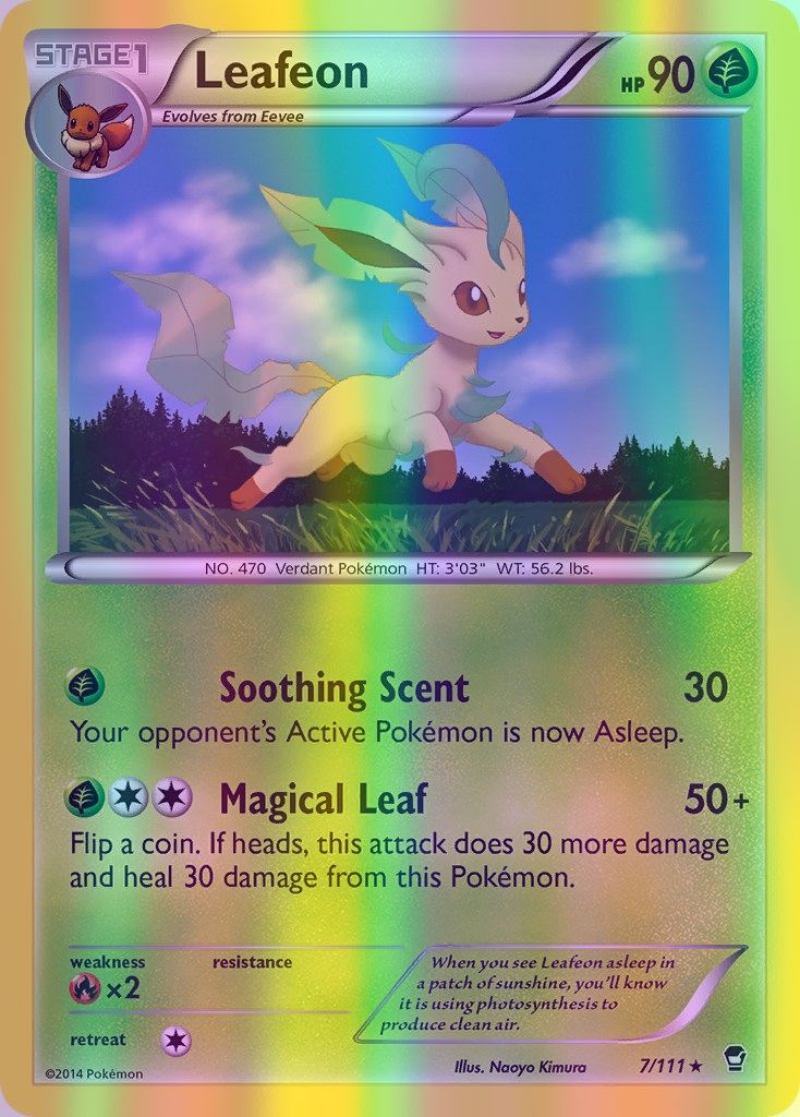 Leafeon - 007/111 (FFI) Rare - Near Mint Reverse Holofoil