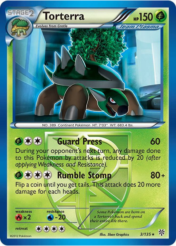 Torterra 3/135 (PR) Holo Rare - Near Mint Reverse Holofoil